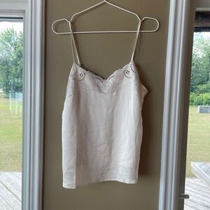 H&M Satin Off-White Tank Top with details - Size Small **Never worn/Tags on**